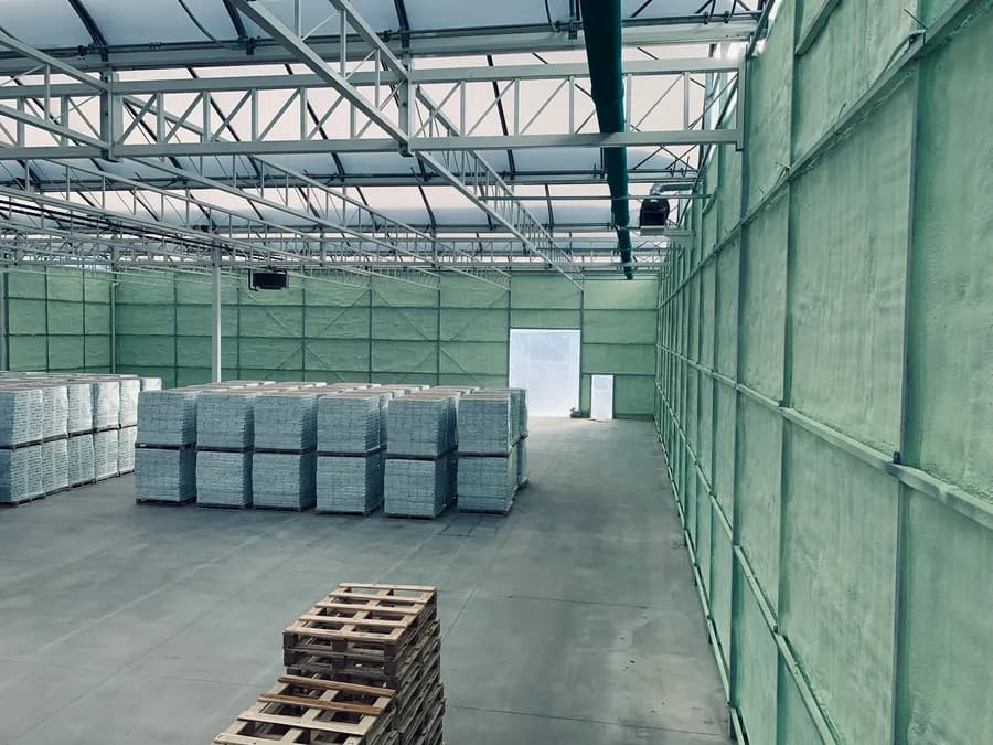 Greenhouse Packing Facility — closed-cell spray foam project in Leamington, ON