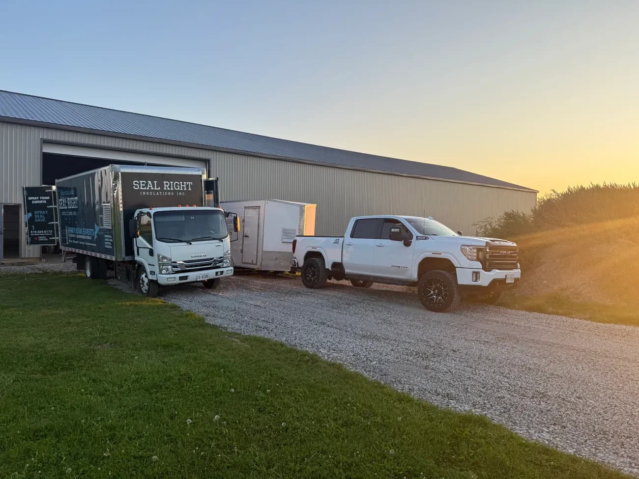 Seal Right Insulation spray foam truck and crew on site