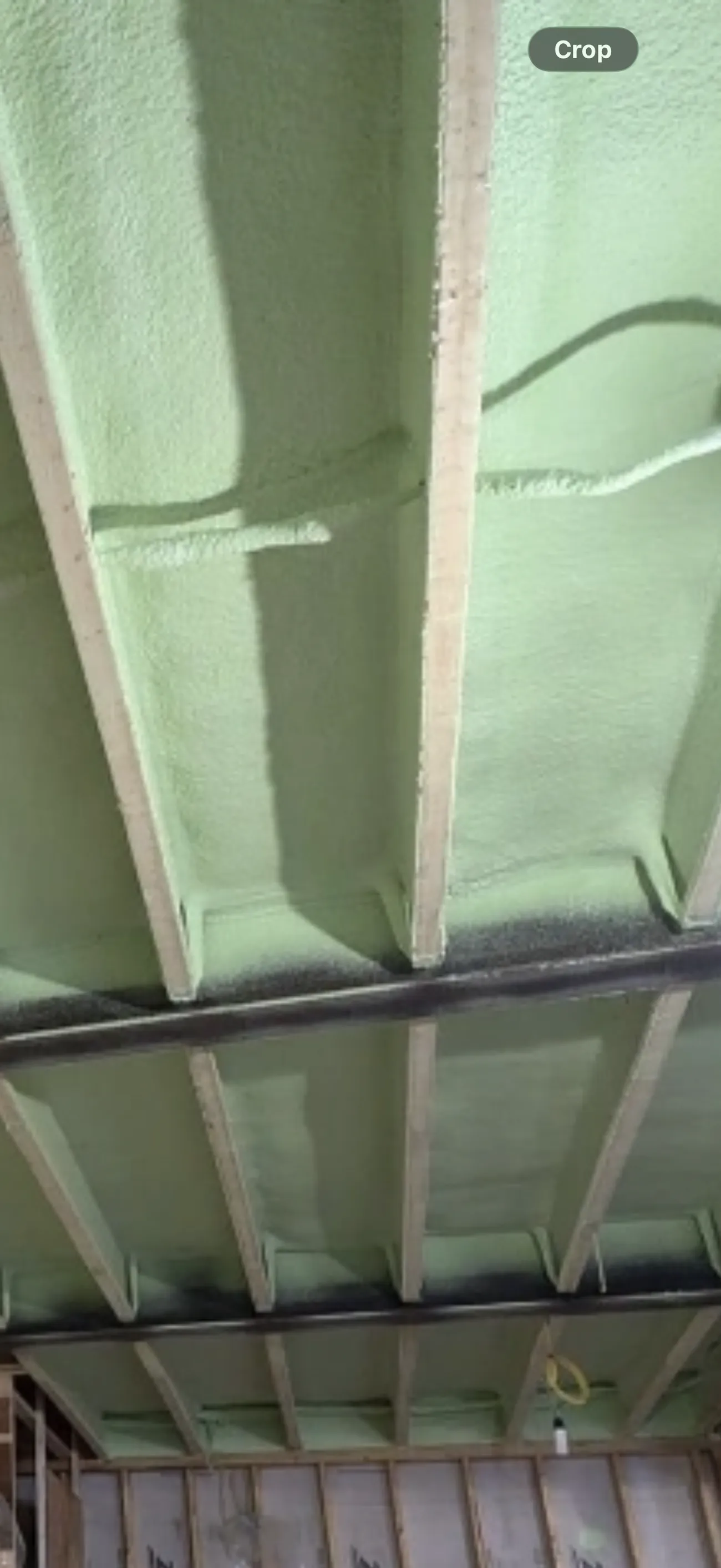 Close-up of cured closed-cell spray foam